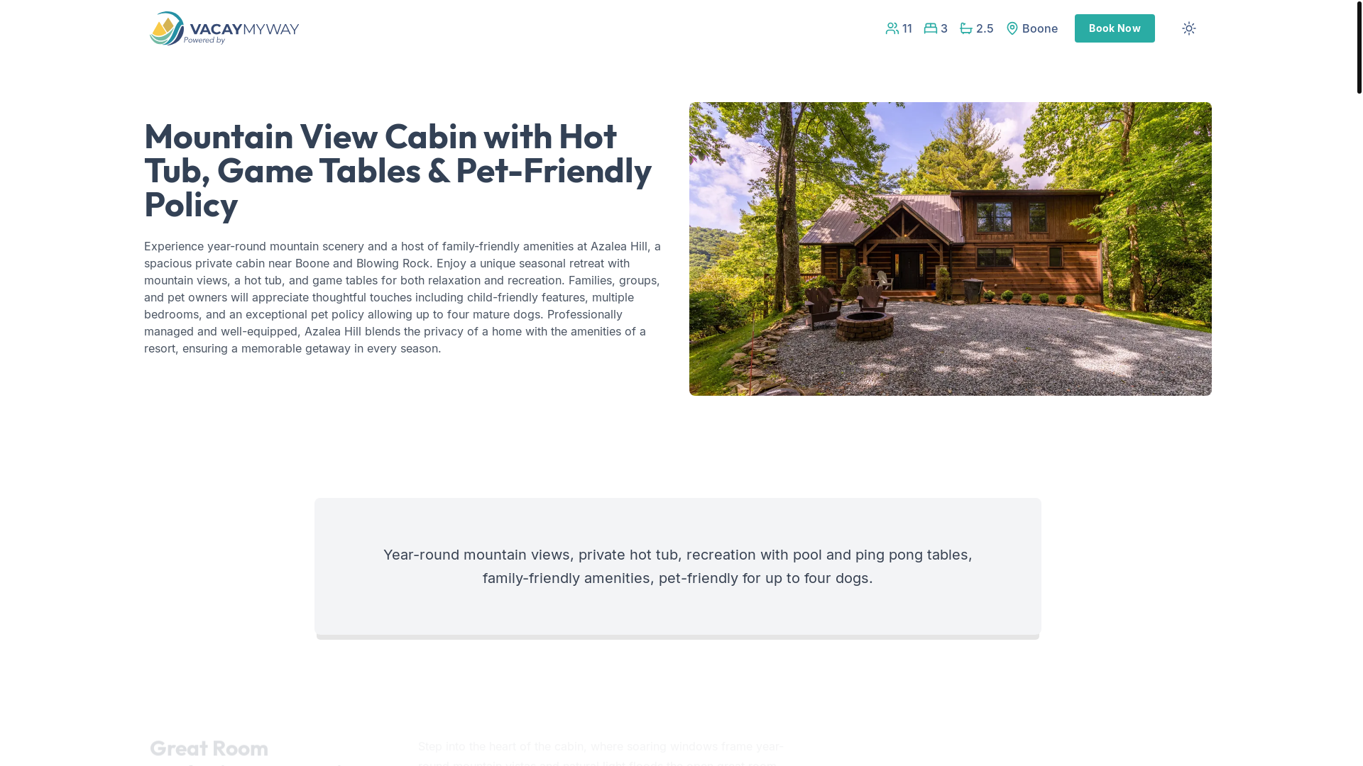 website screenshot of https://sereneazaleahill.house/