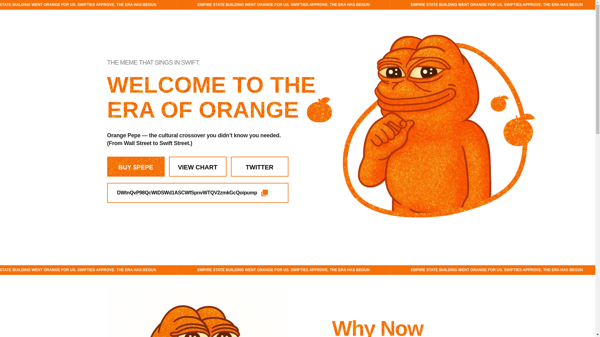 website screenshot of https://pepeorange.pages.dev/
