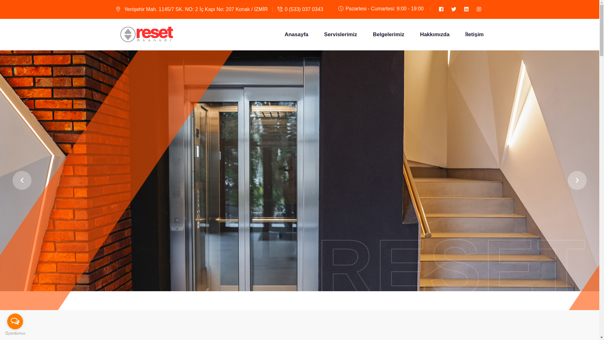 website screenshot of https://resetasansor.com.tr/