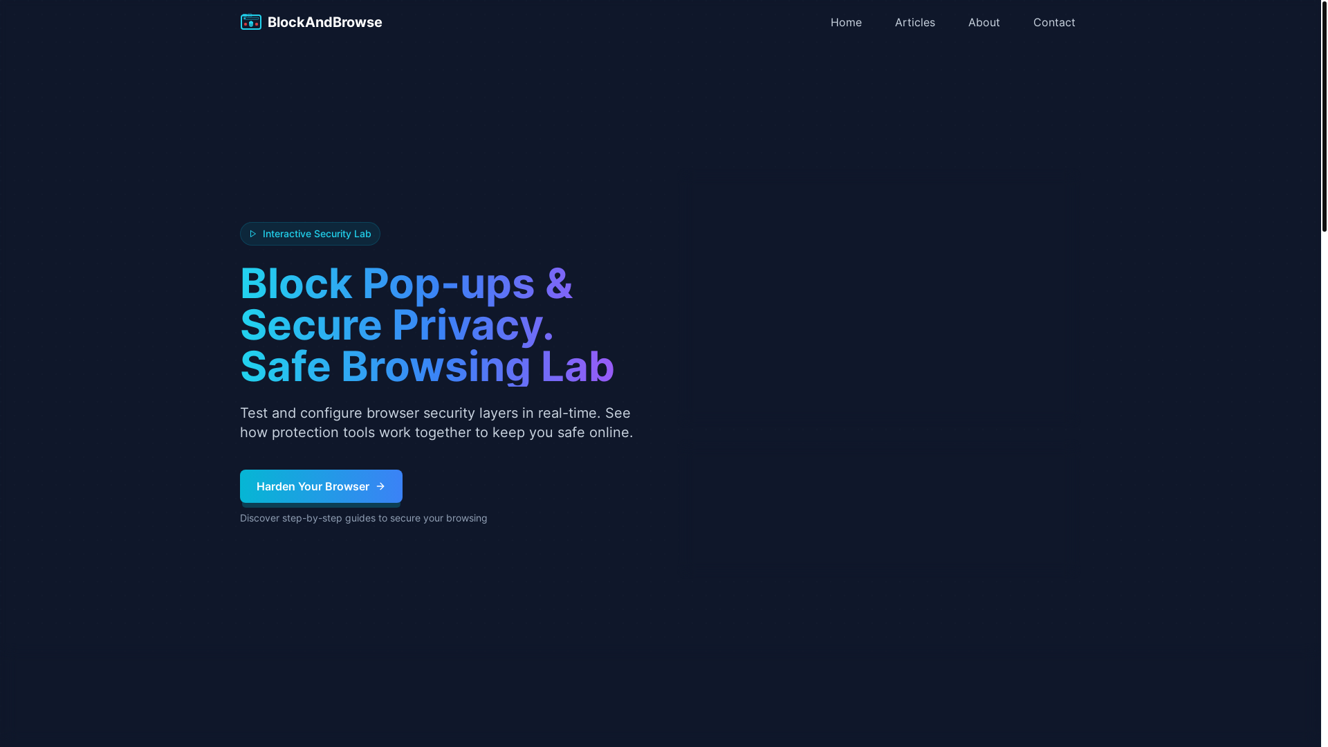 website screenshot of https://blockandbrowse.com/