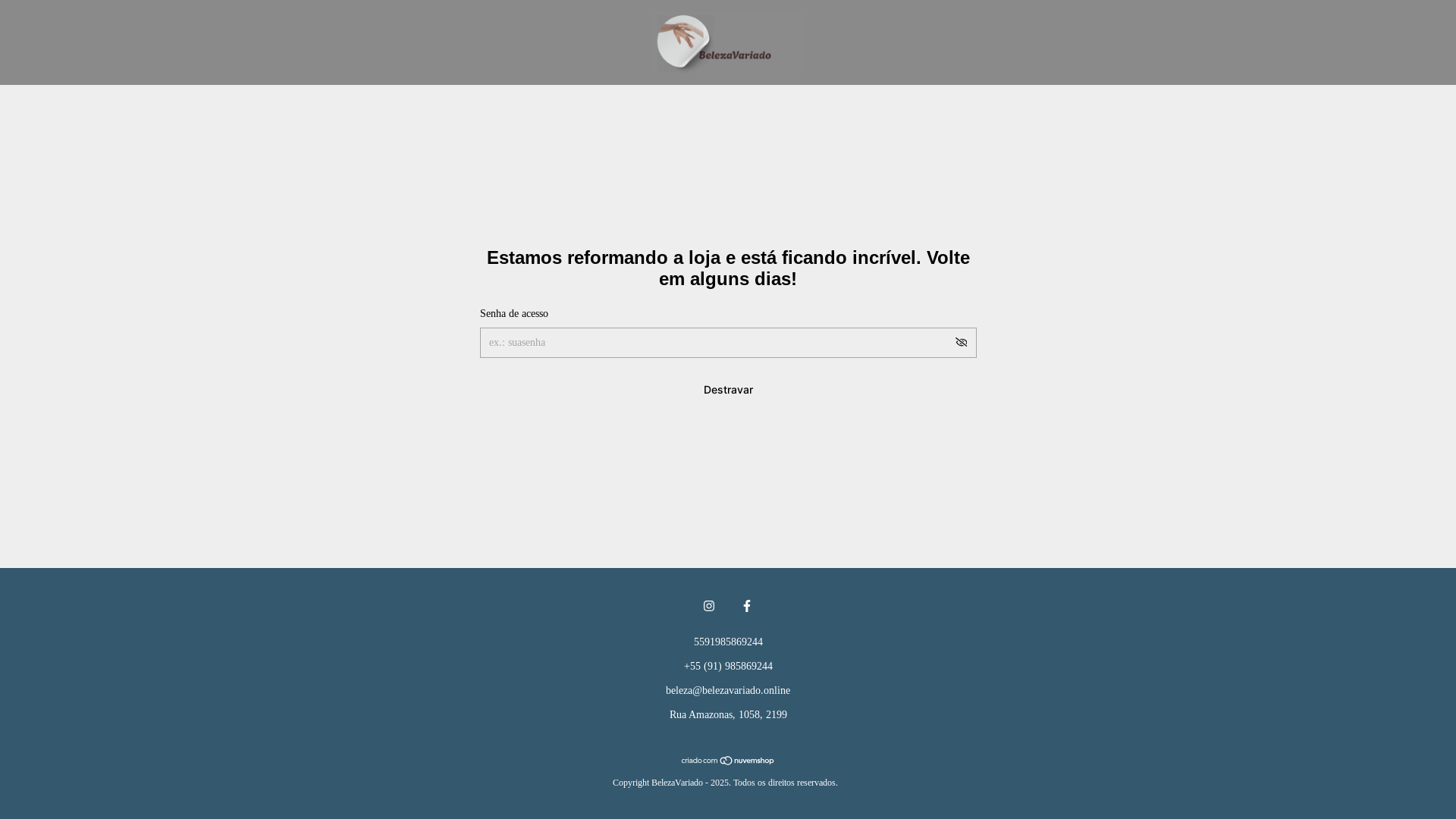 website screenshot of https://belezavariado.online/