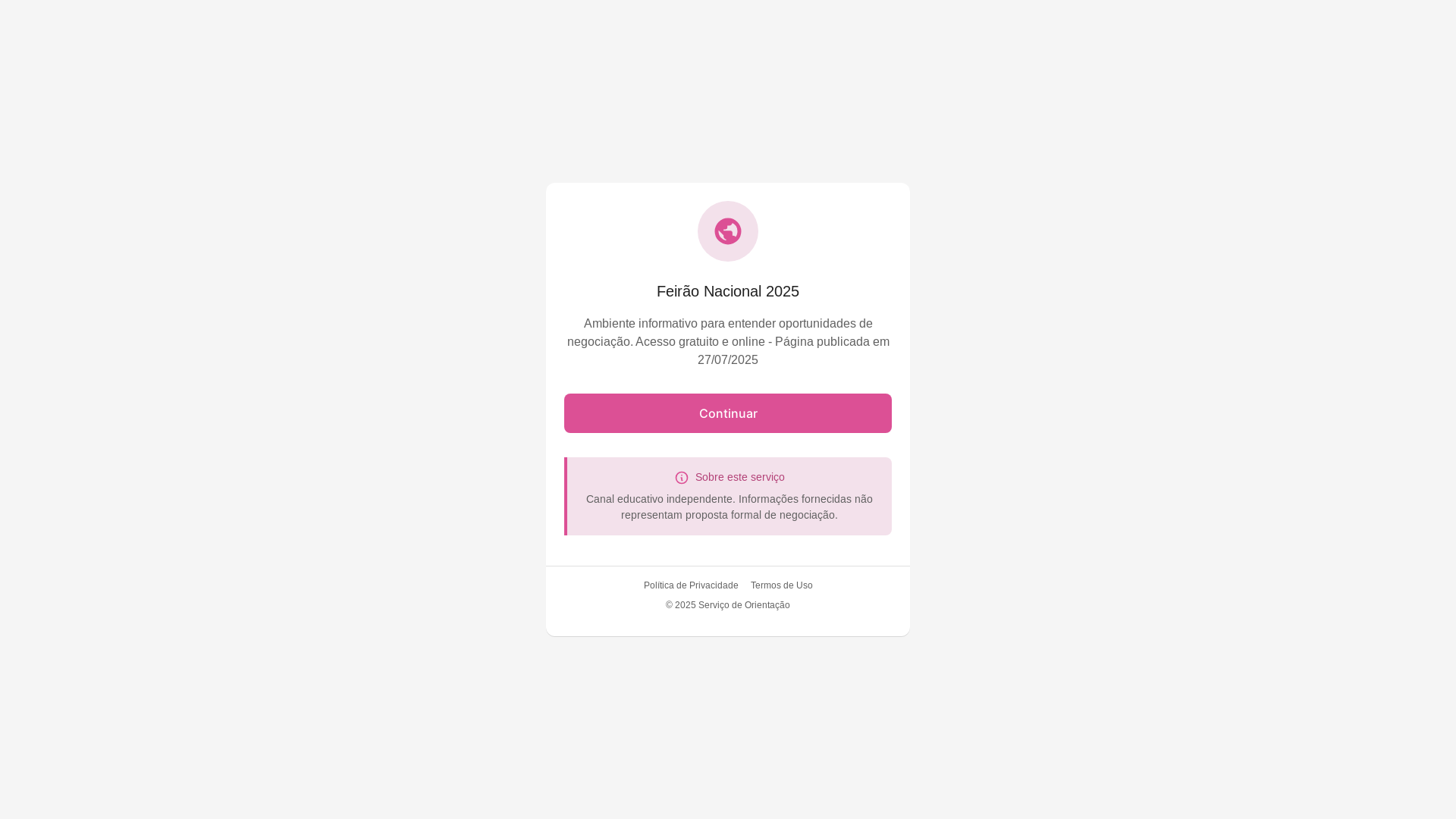 website screenshot of https://feiraocertonline.com/