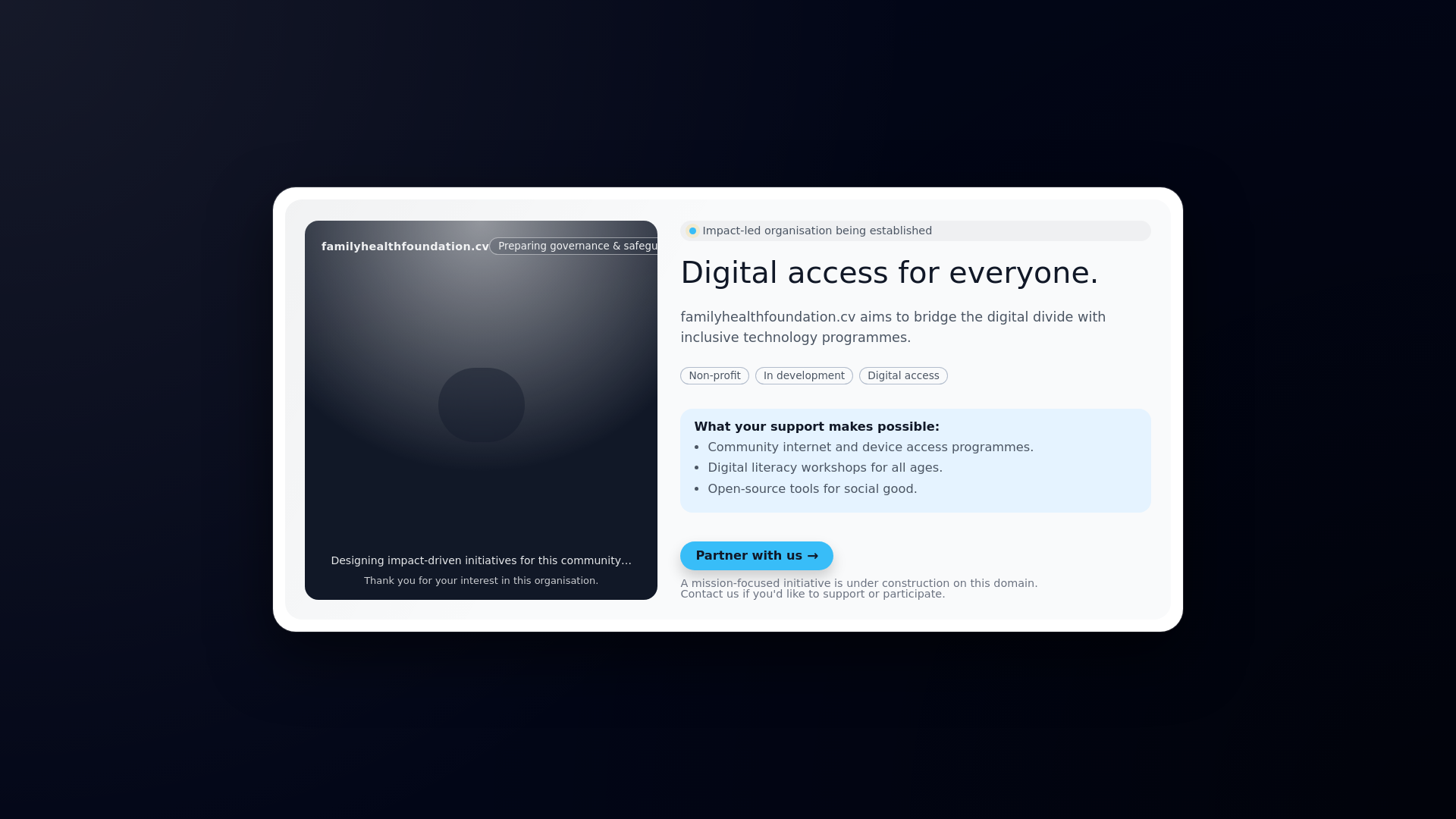 website screenshot of https://familyhealthfoundation.cv/