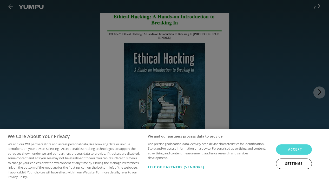 website screenshot of https://www.yumpu.com/en/document/read/66351445/pdf-free-ethical-hacking-a-hands-on-introduction-to-breaking-in-pdf-ebook-epub-kindle