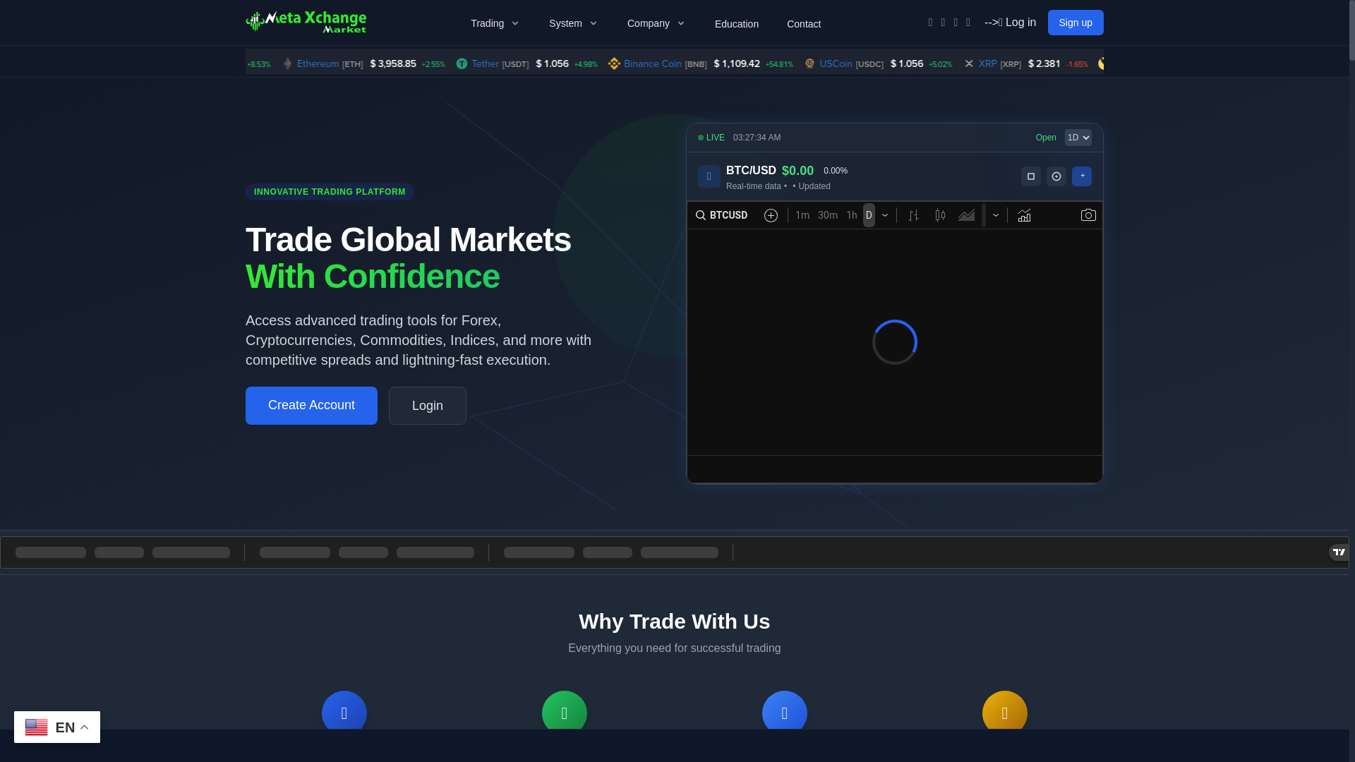 website screenshot of http://www.metaxchangemarket.com
