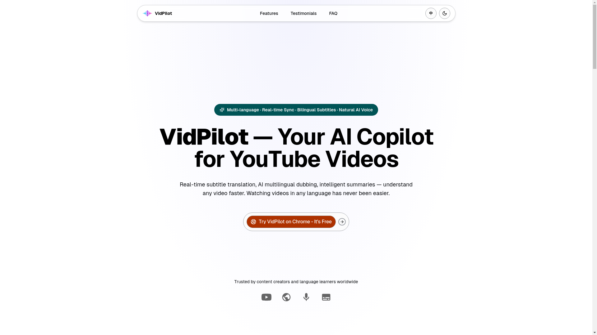 website screenshot of https://vidpilot.cc/