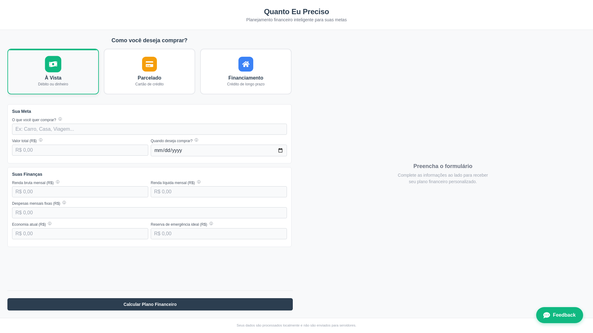 website screenshot of https://quantoeupreciso.app/