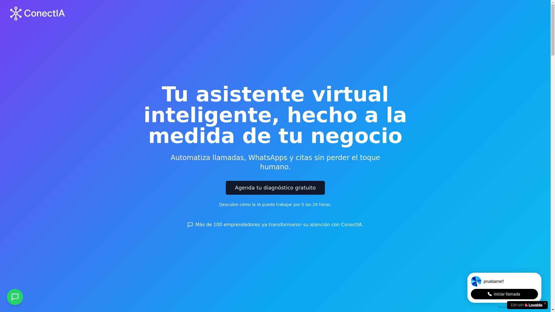 website screenshot of https://conectia.dev/