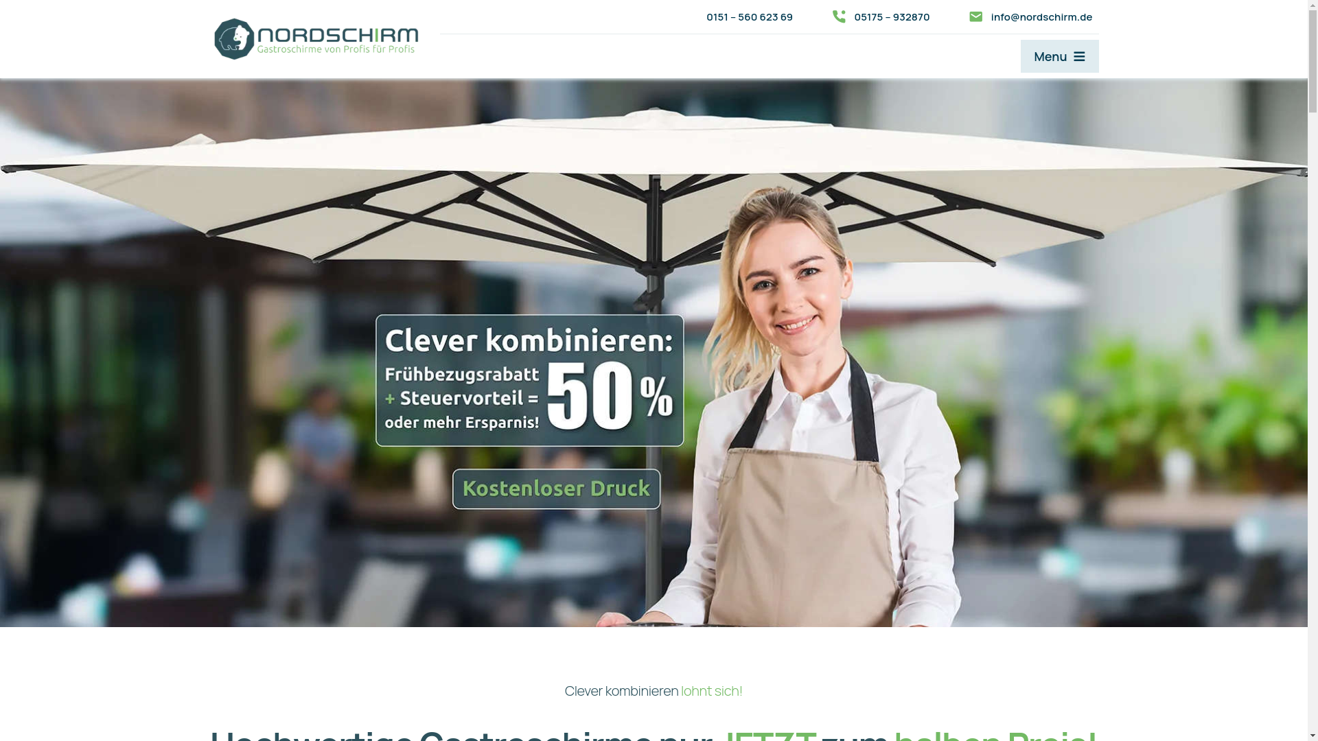 website screenshot of https://nordschirme.de/