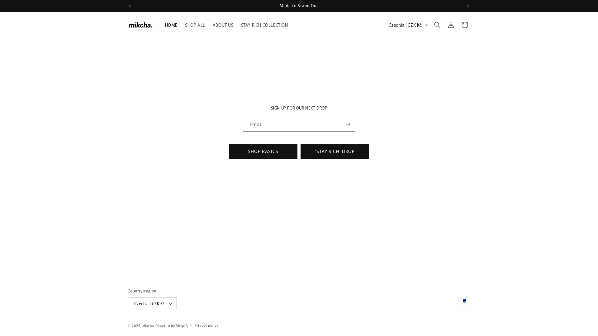 website screenshot of https://mikchabrand.com/