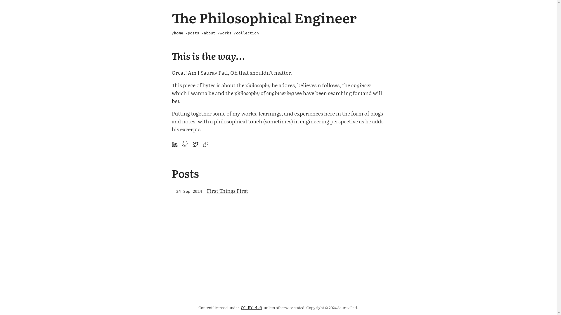 website screenshot of https://sauravpati.in/