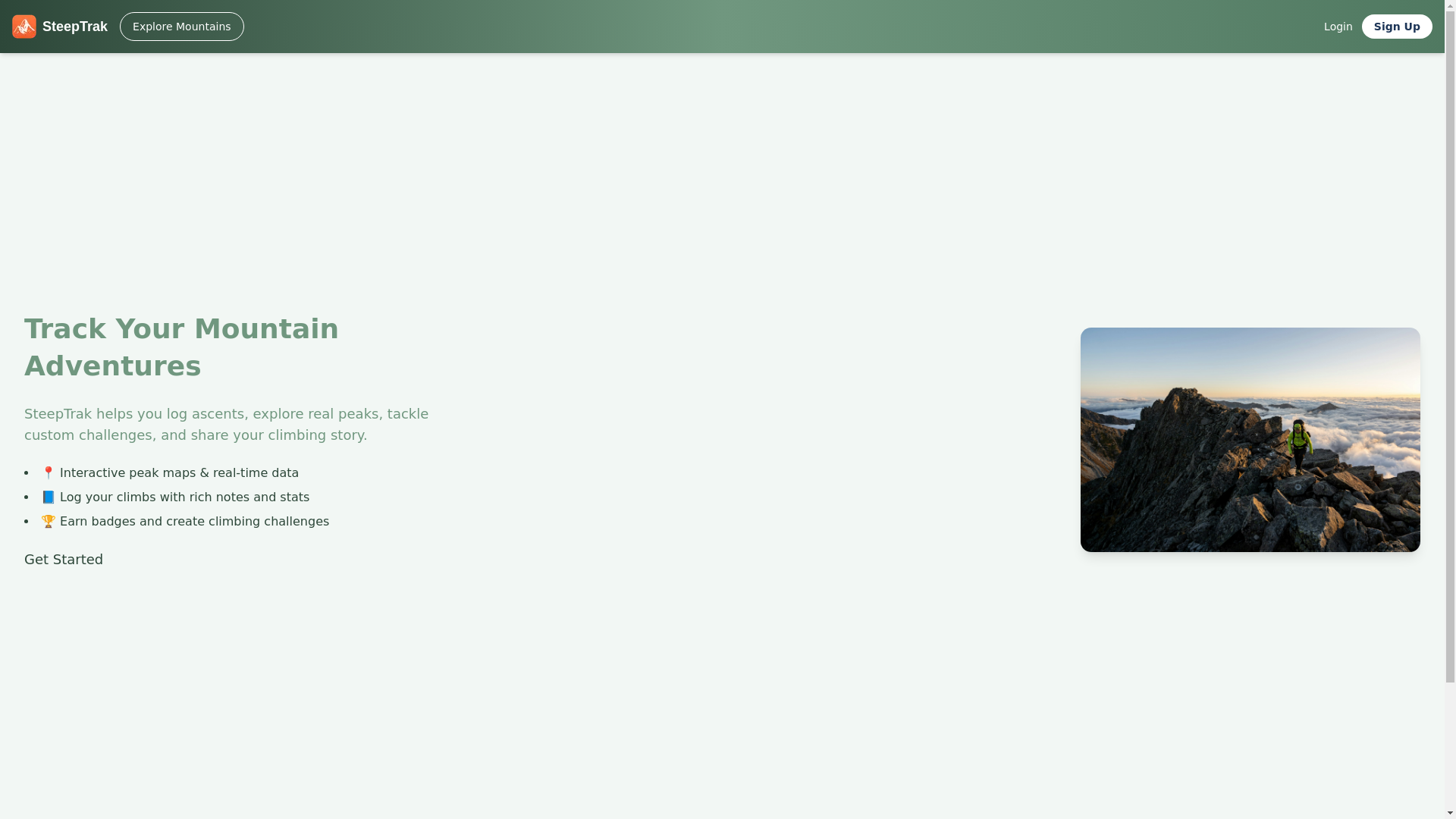 website screenshot of https://steeptrak.com/