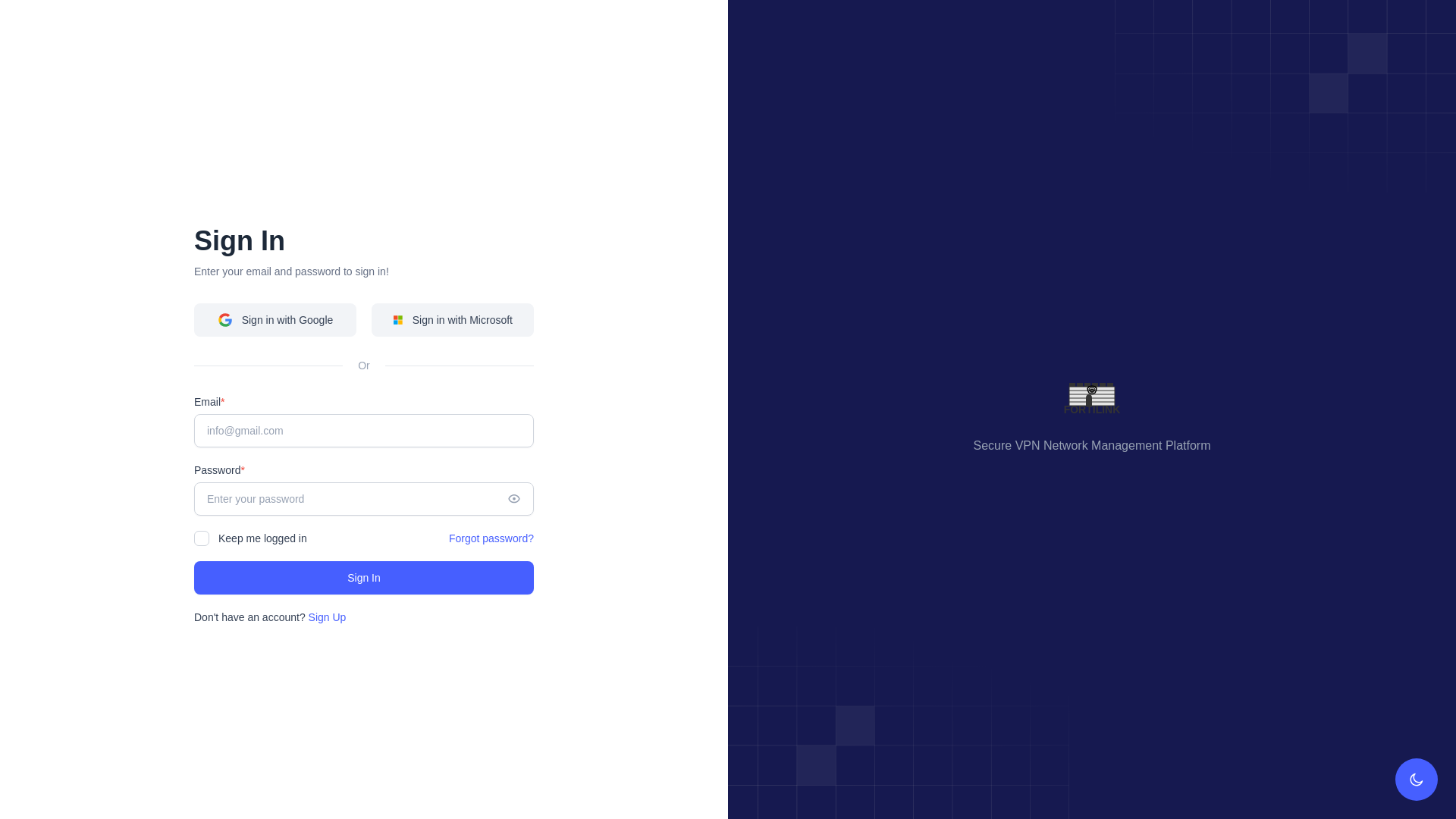 website screenshot of https://fortilink-admin.pages.dev/