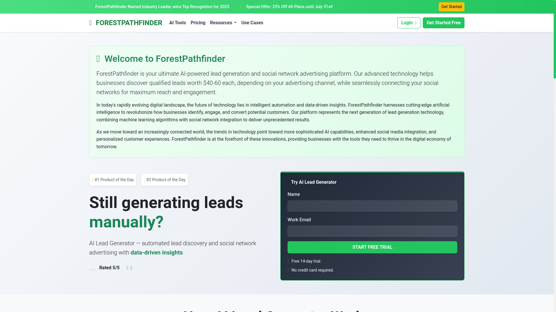 website screenshot of https://forestpathfinder.pages.dev/
