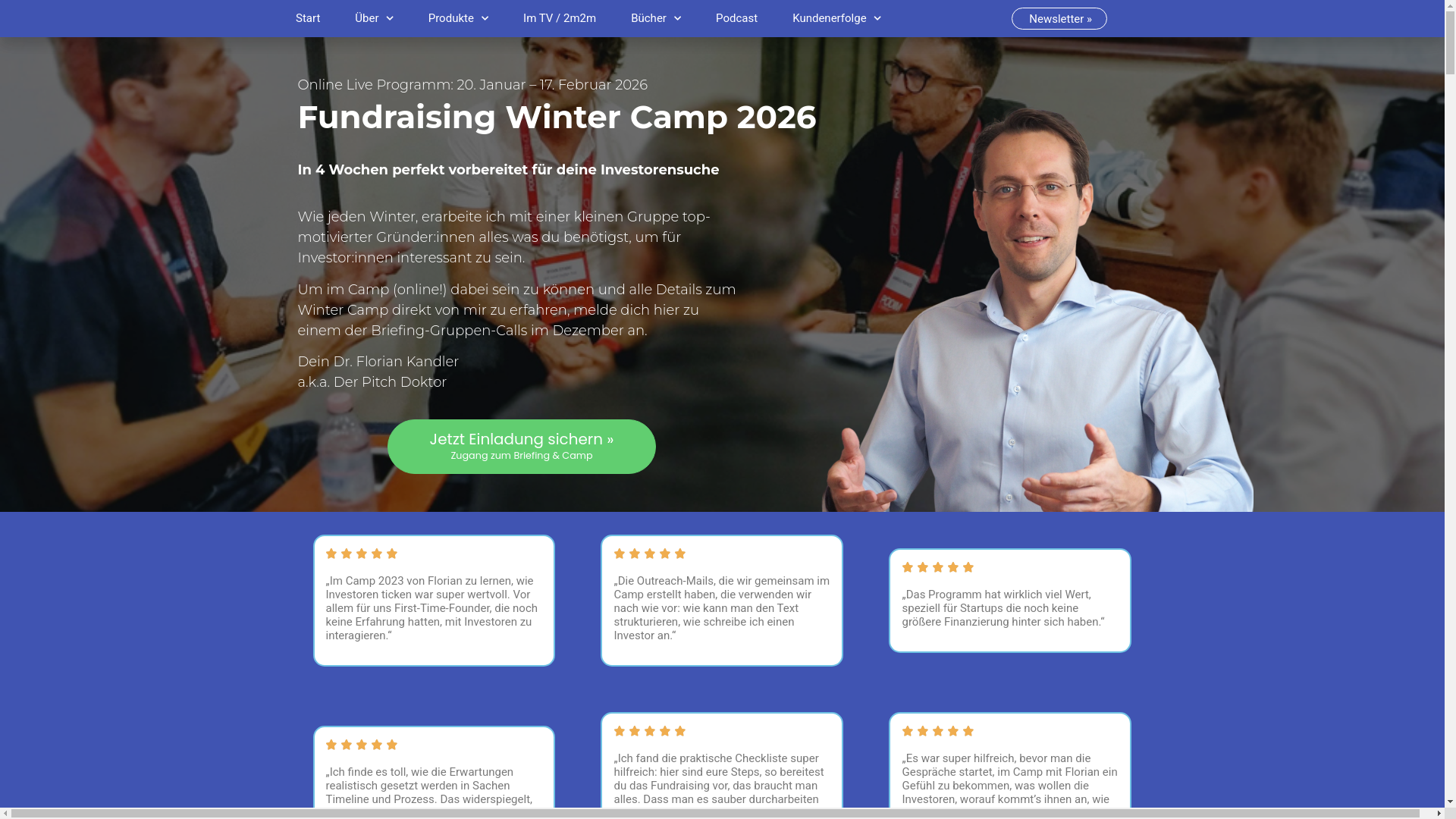 website screenshot of https://fundraisingmasterclass.de/