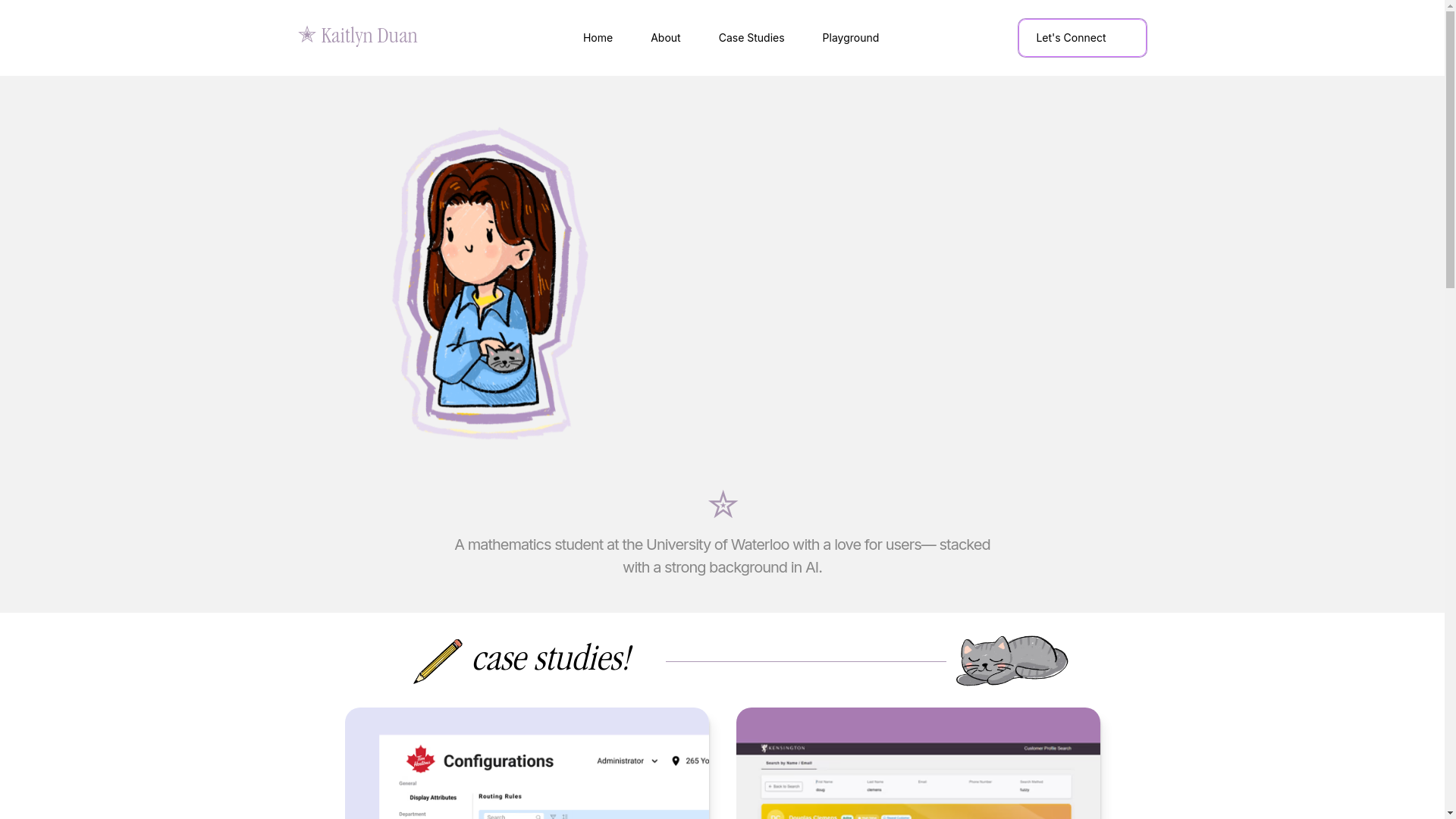 website screenshot of https://kaitlynduan.site/