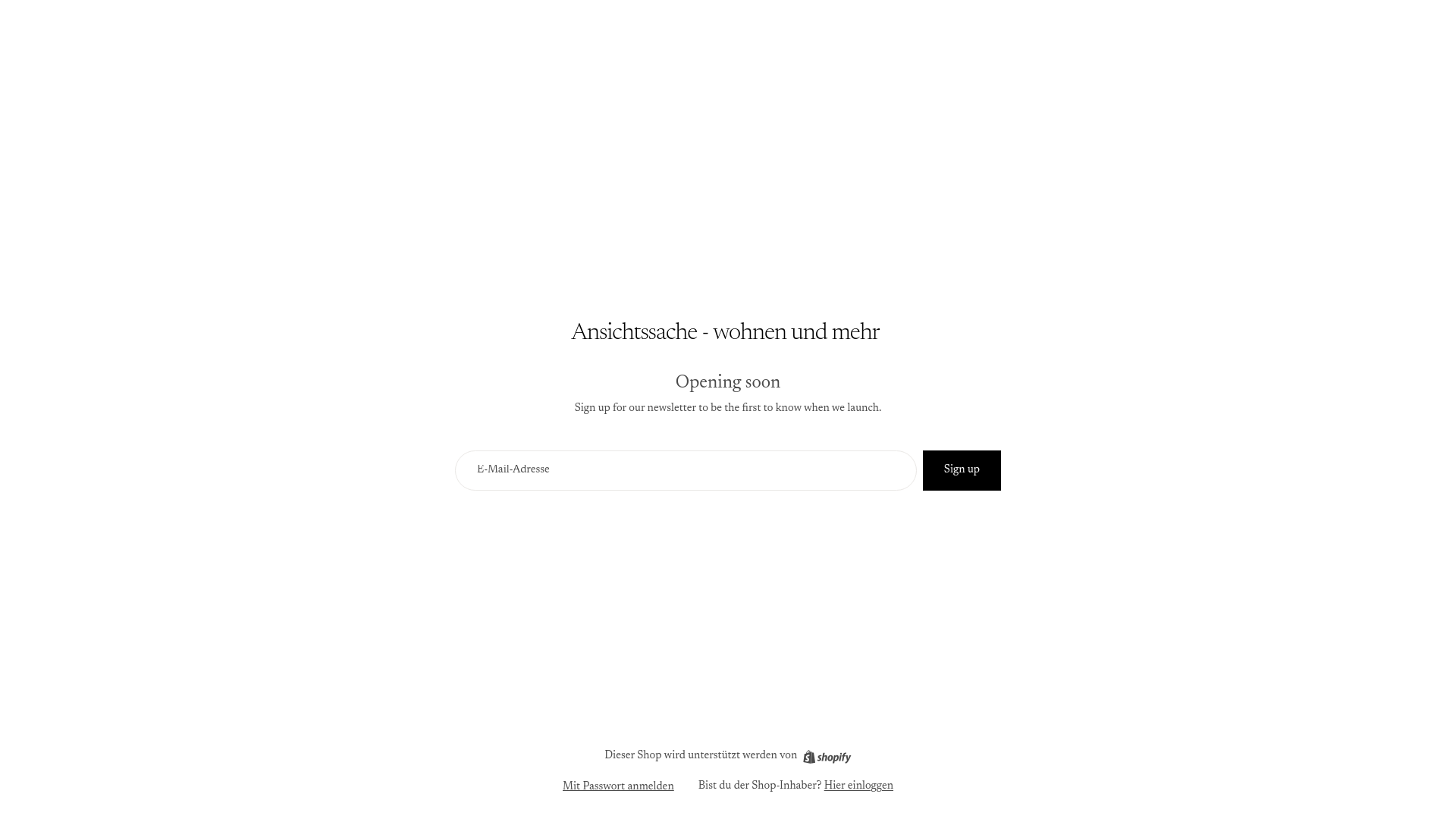 website screenshot of https://ansichtssache-wohnenundmehr.de/