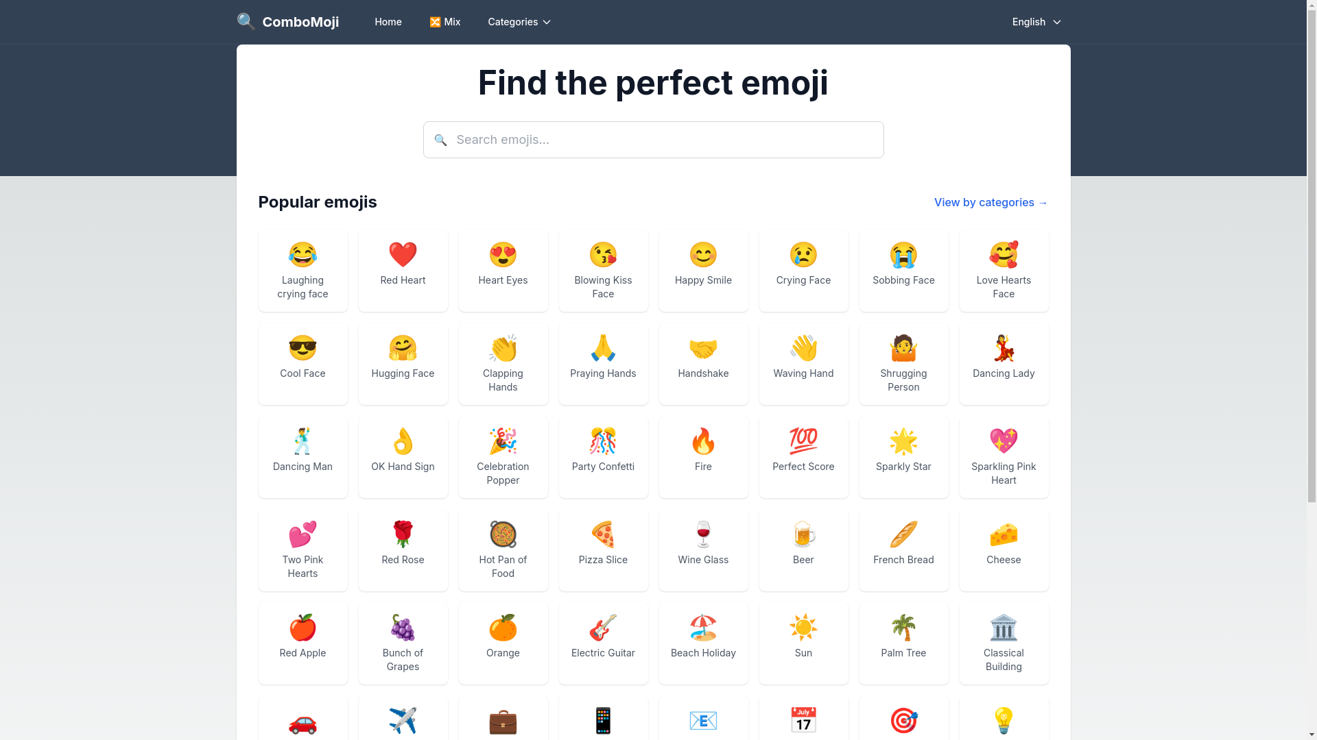 website screenshot of https://combomoji.pages.dev/