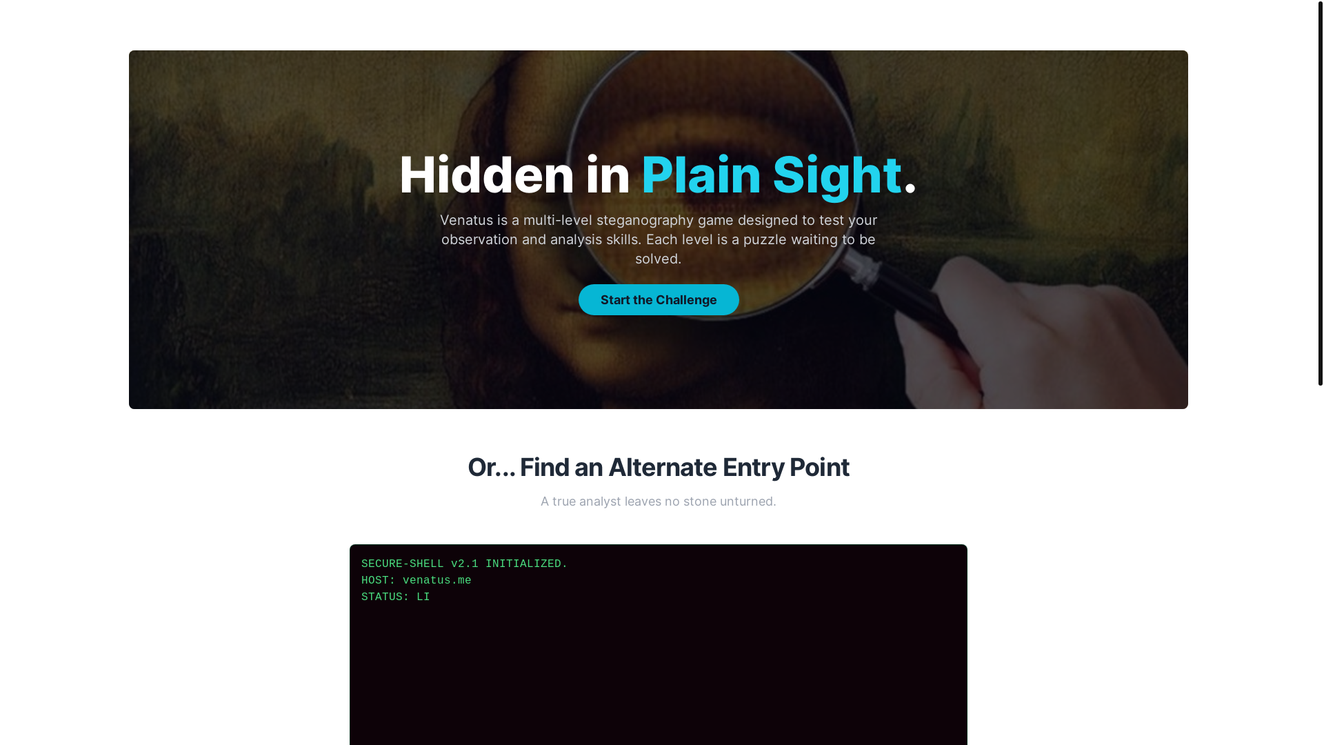 website screenshot of https://venatus-final.pages.dev/