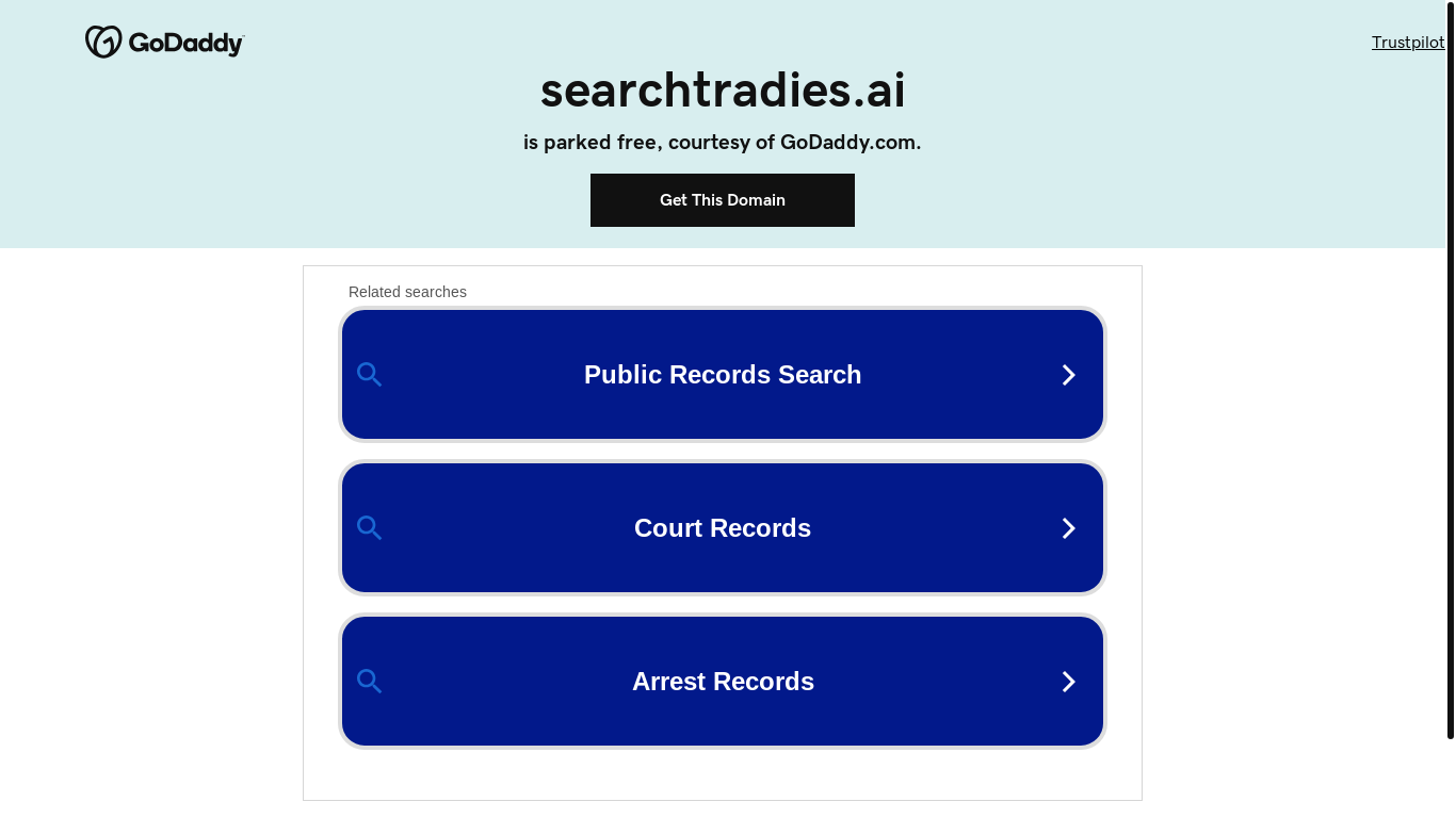 website screenshot of https://searchtradies.ai/