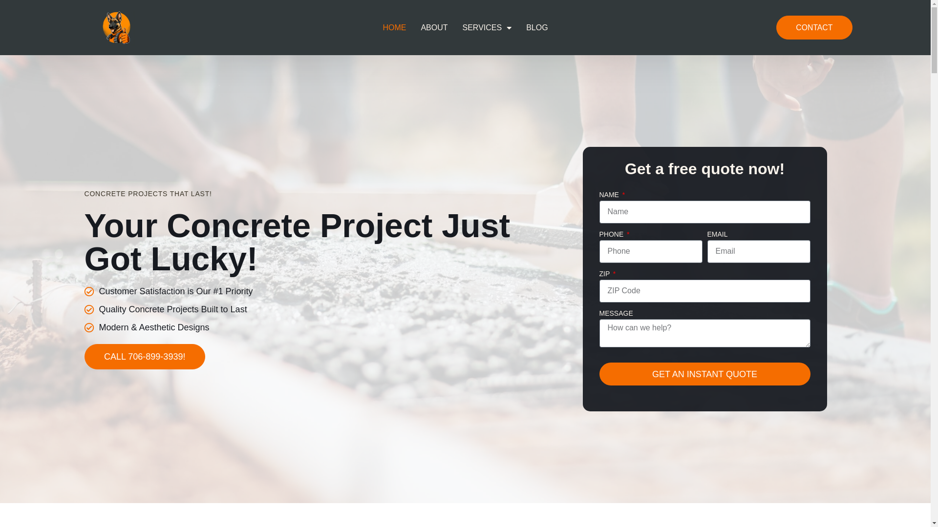 website screenshot of https://luckysconcretetulsa.com/
