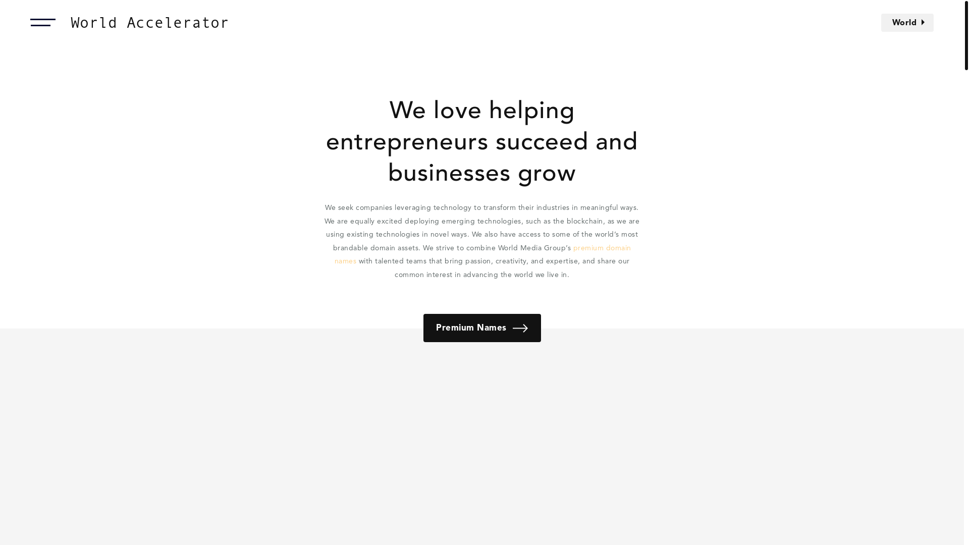 website screenshot of https://world.com/