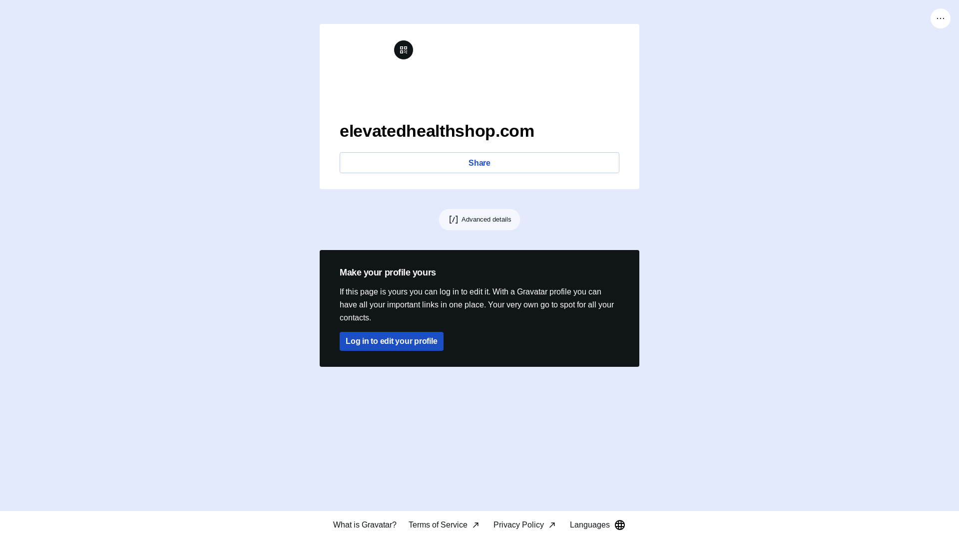 website screenshot of https://elevatedhealthshop.link/