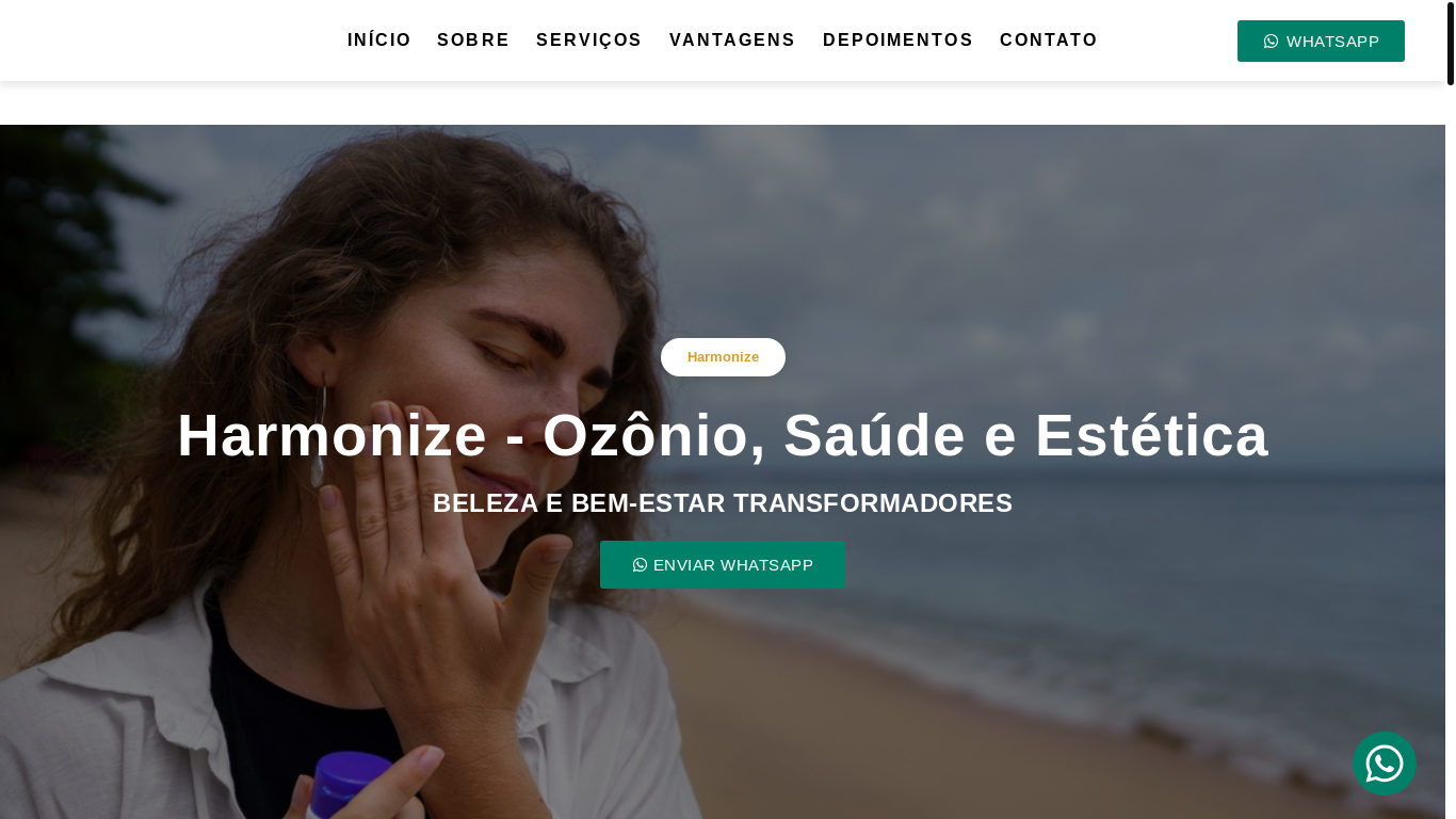 website screenshot of https://harmonizeesteticaessaude.com.br/
