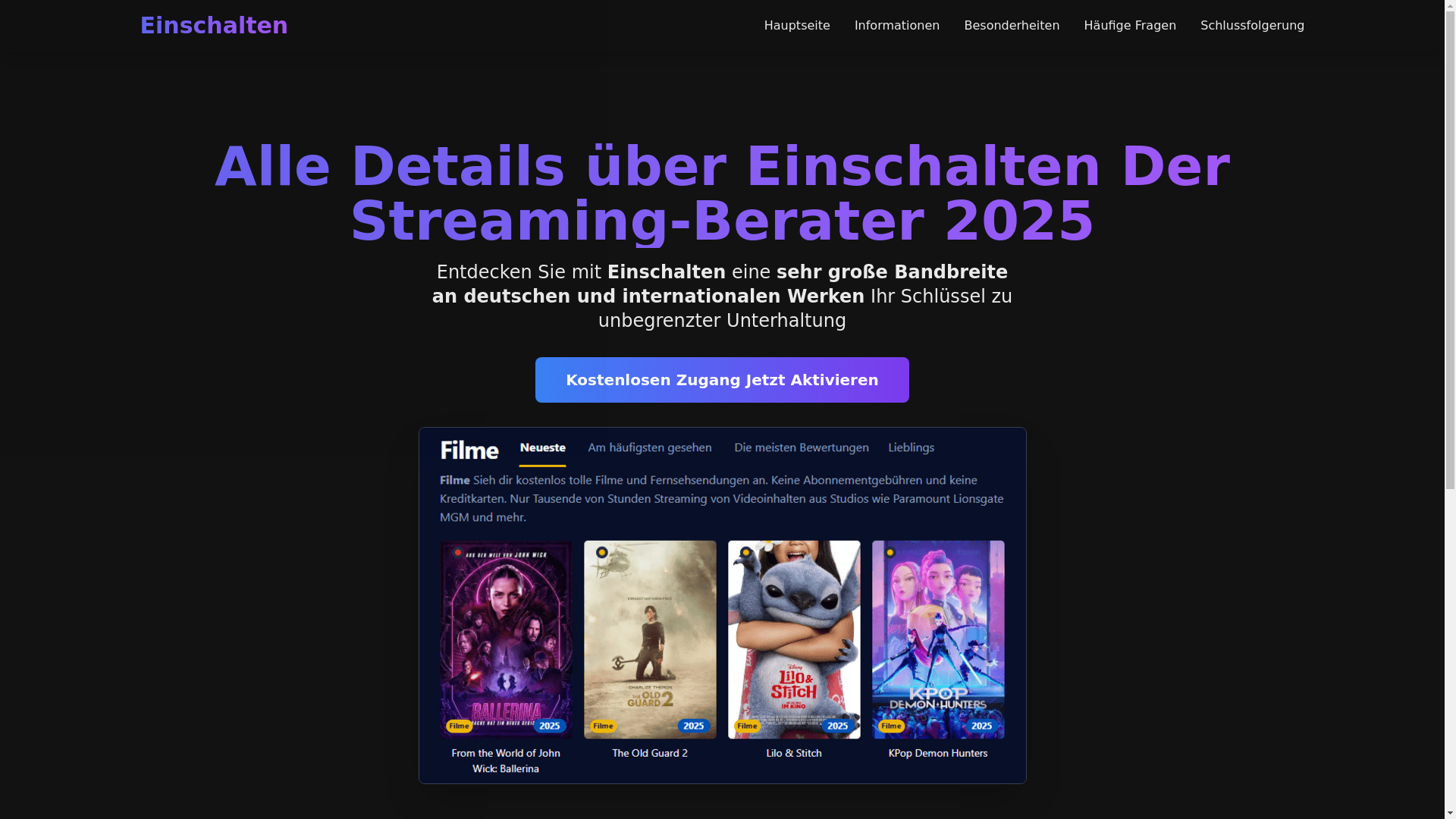 website screenshot of https://einschalten-prx5.pages.dev/