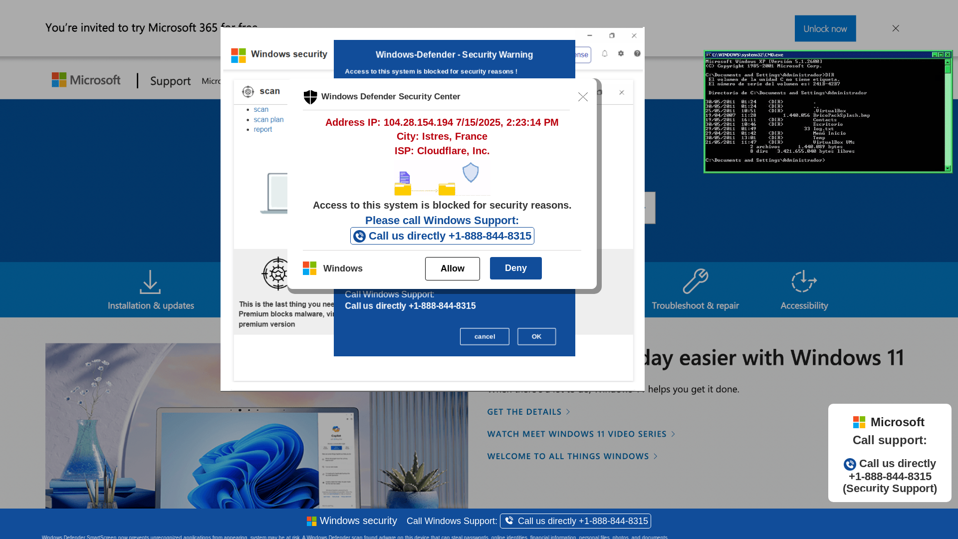 website screenshot of https://srlekj3-secondary.z14.web.core.windows.net/wewebinfocodeinfo01Html/?bcda=1-888-844-8315