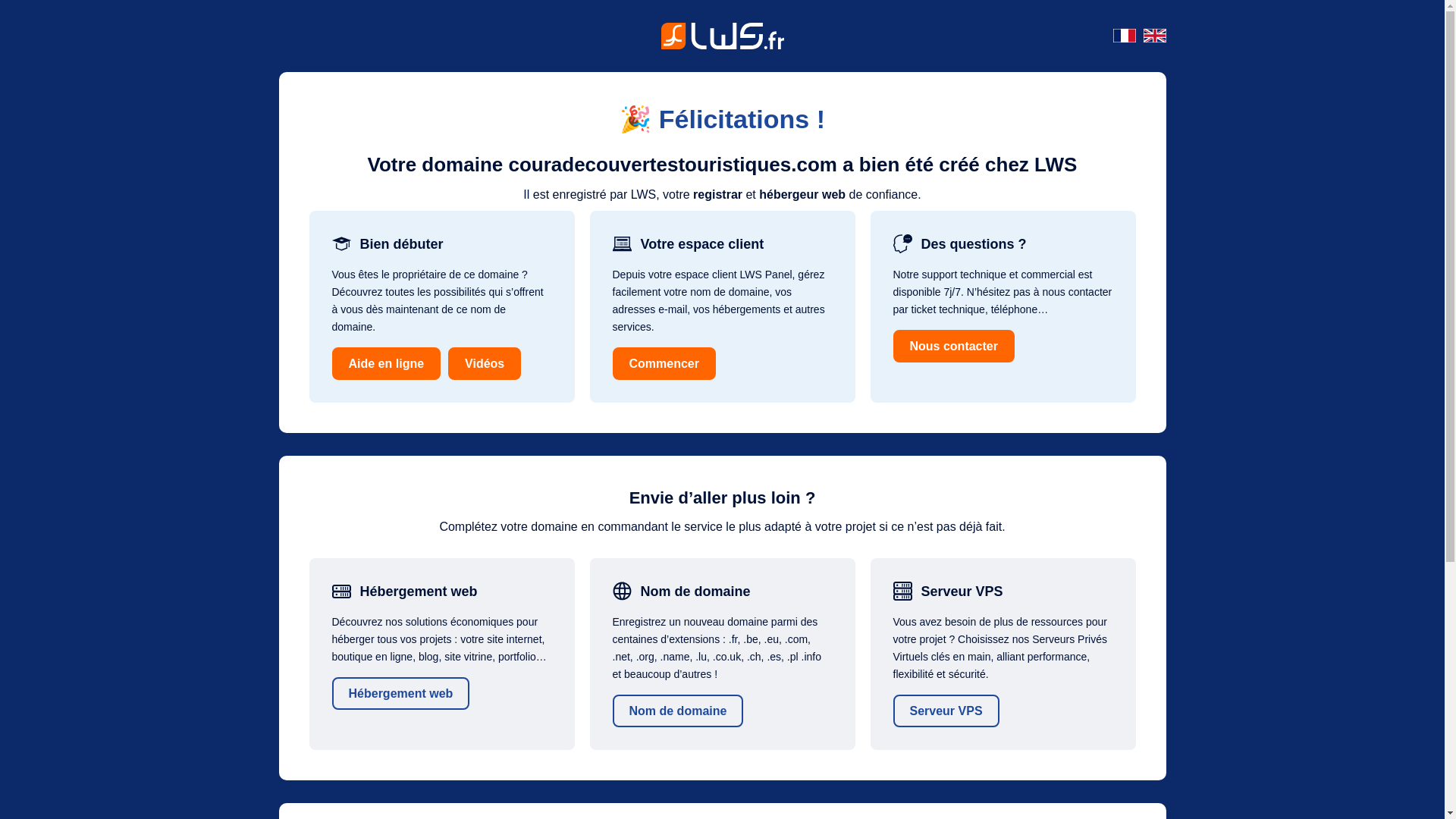 website screenshot of https://couradecouvertestouristiques.com/