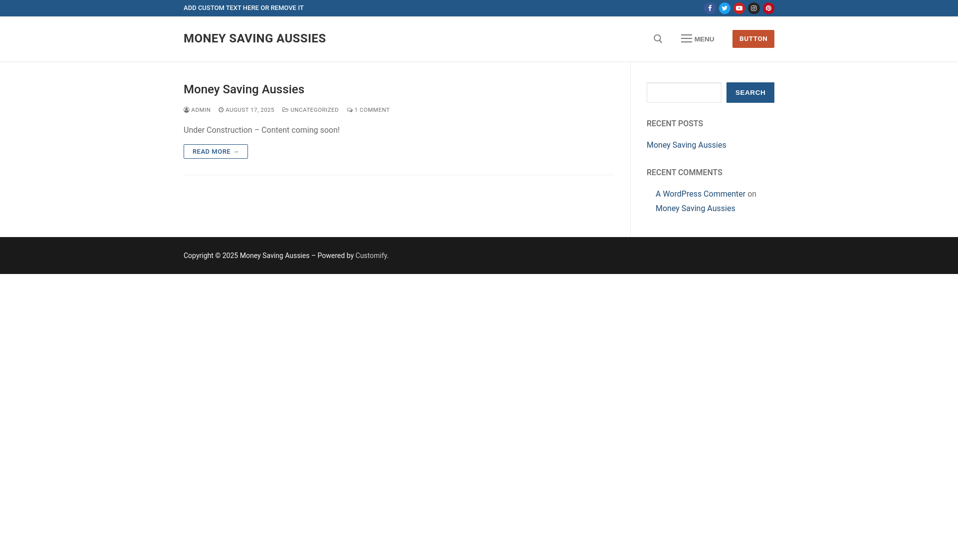 website screenshot of https://moneysavingaussies.com.au/