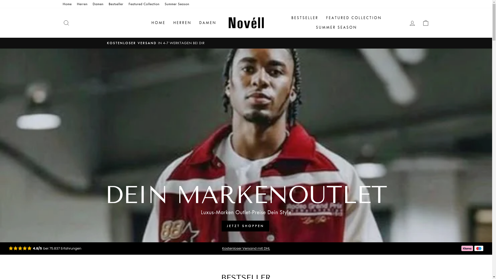 website screenshot of https://novellfashion.store/