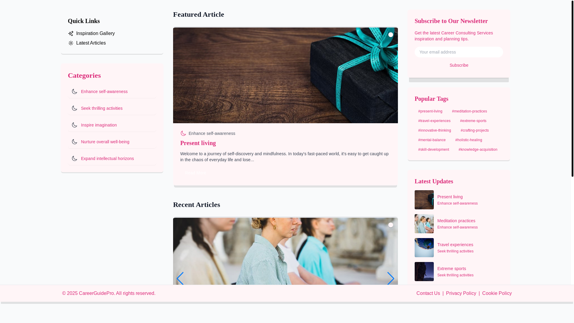 website screenshot of https://perfectcareerguide.xyz/