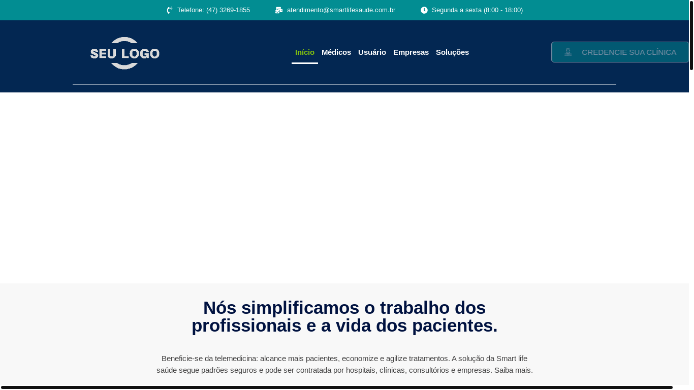 website screenshot of https://saudeemredeclinicadigital.com.br/