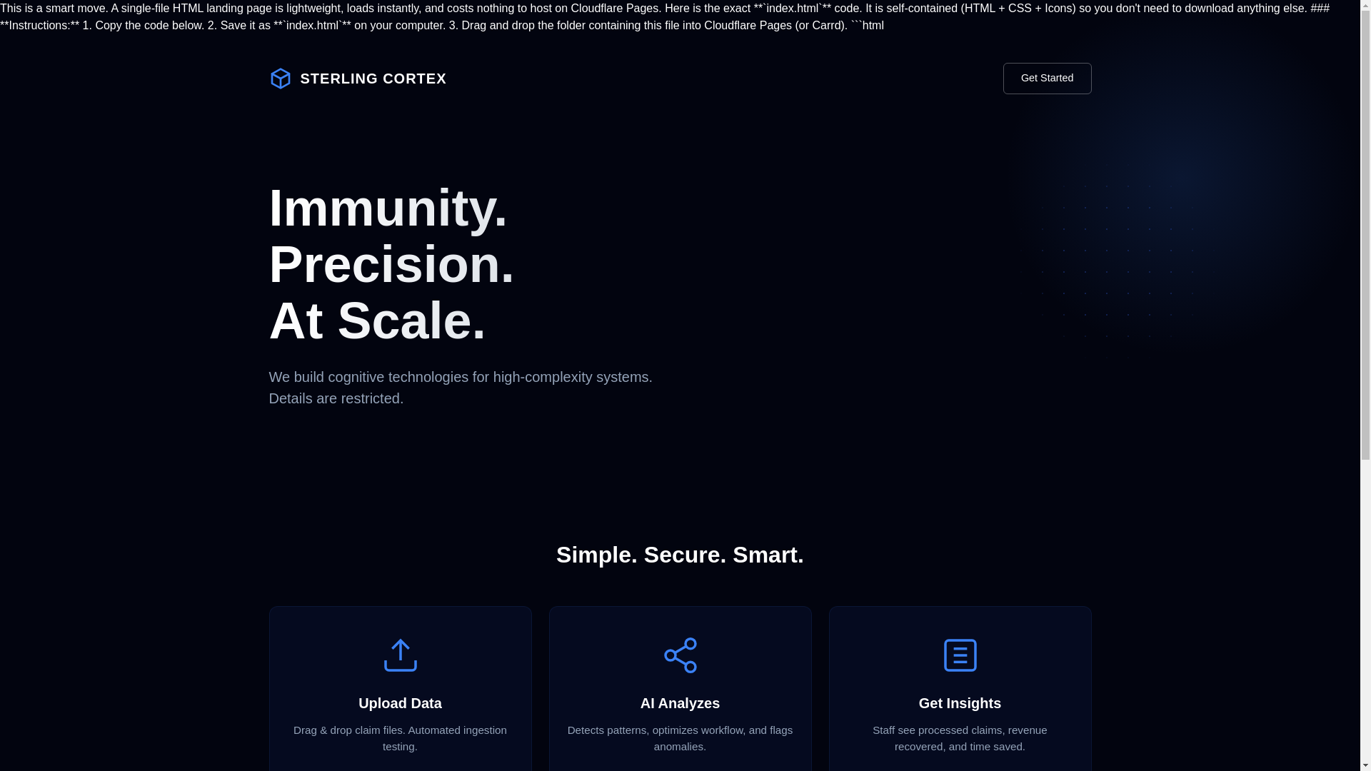 website screenshot of https://sterling-cortex.pages.dev/