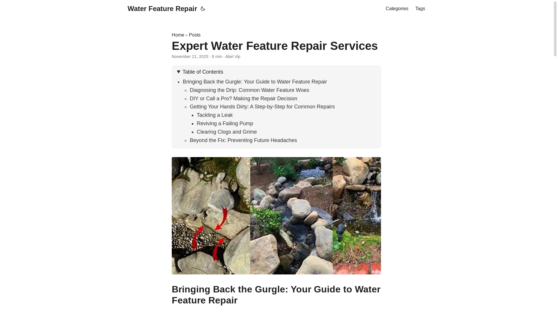 website screenshot of https://waterfeaturerepair6.pages.dev/