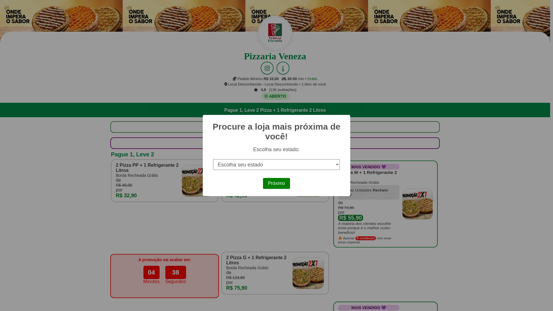 website screenshot of https://encomendas-pizzaveneza.shop/