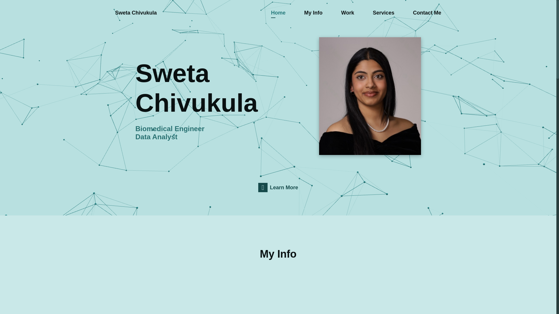 website screenshot of https://swetachivukula.pages.dev/