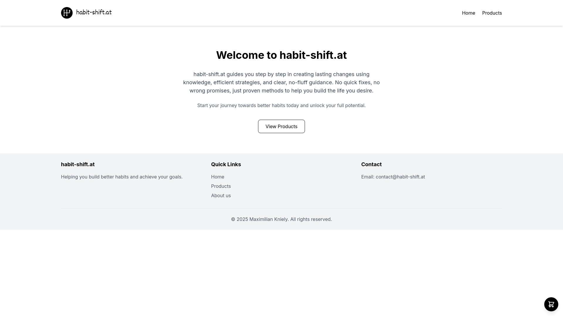website screenshot of https://habit-shift.at/