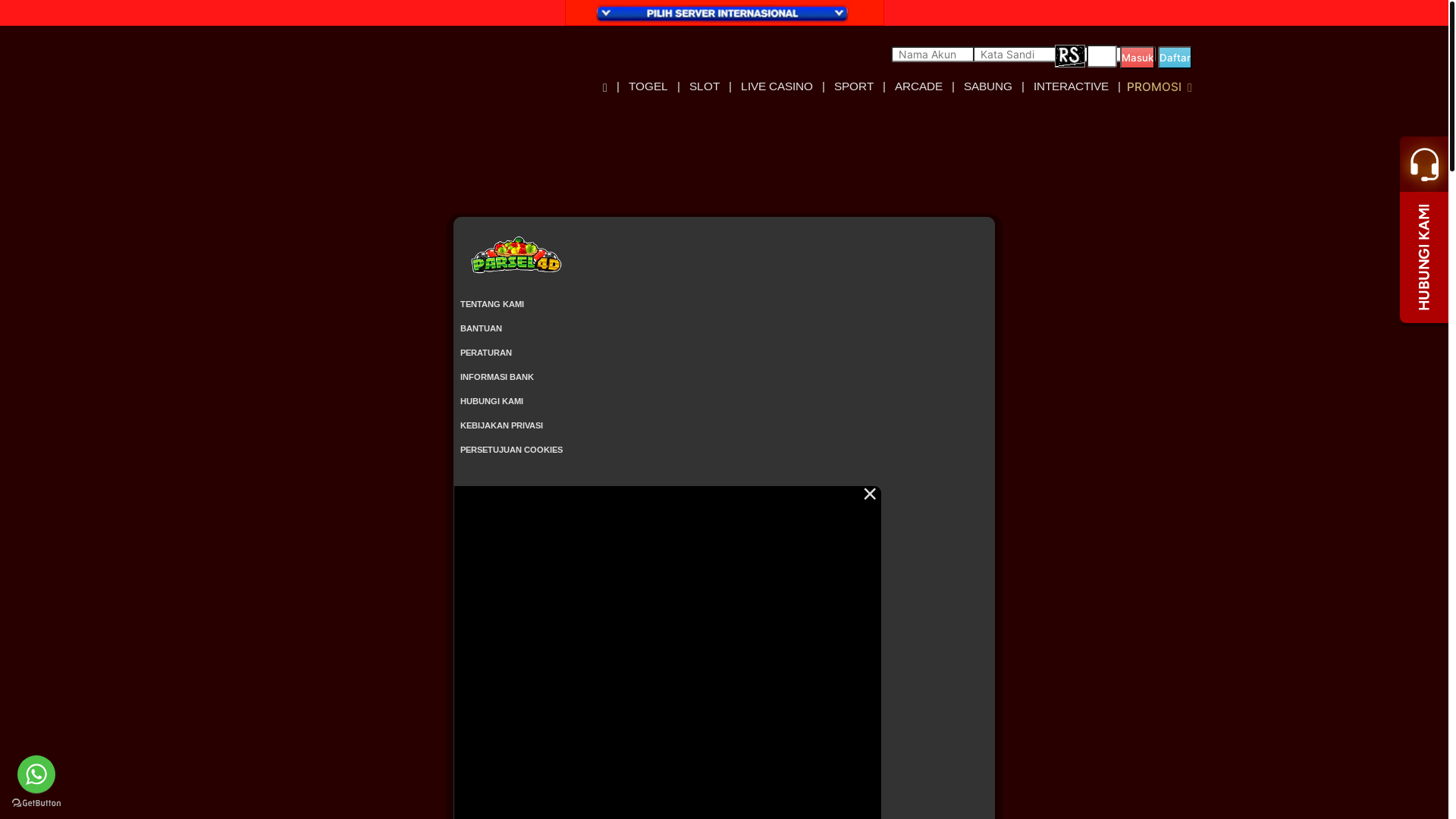 website screenshot of https://parsel4dmania.com/