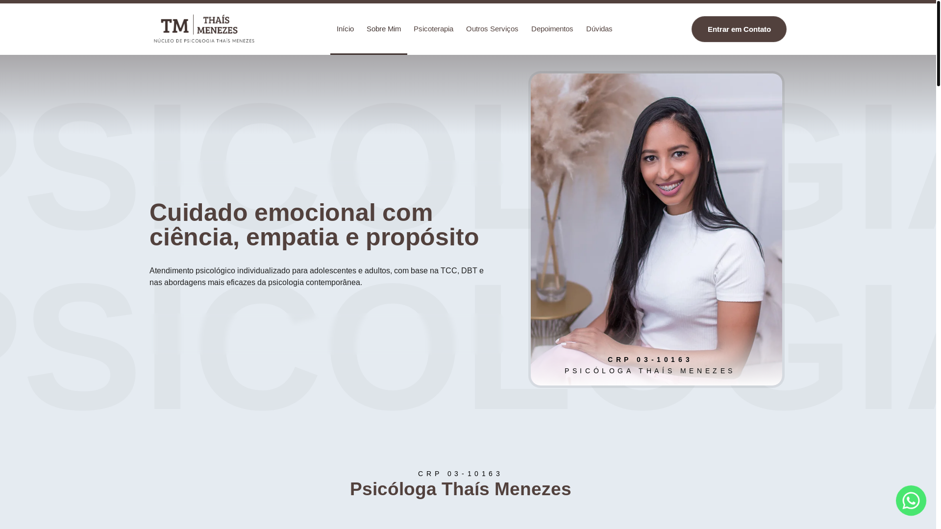 website screenshot of https://psithaismenezes.com.br/