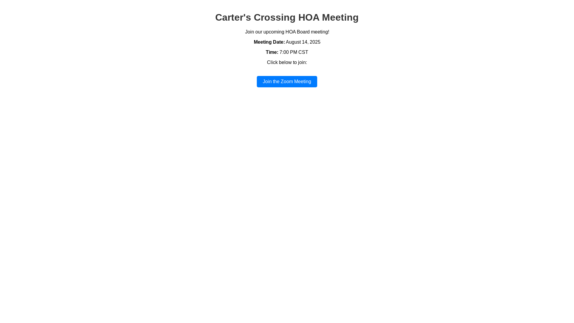 website screenshot of https://carterscrossinghoameeting.pages.dev/