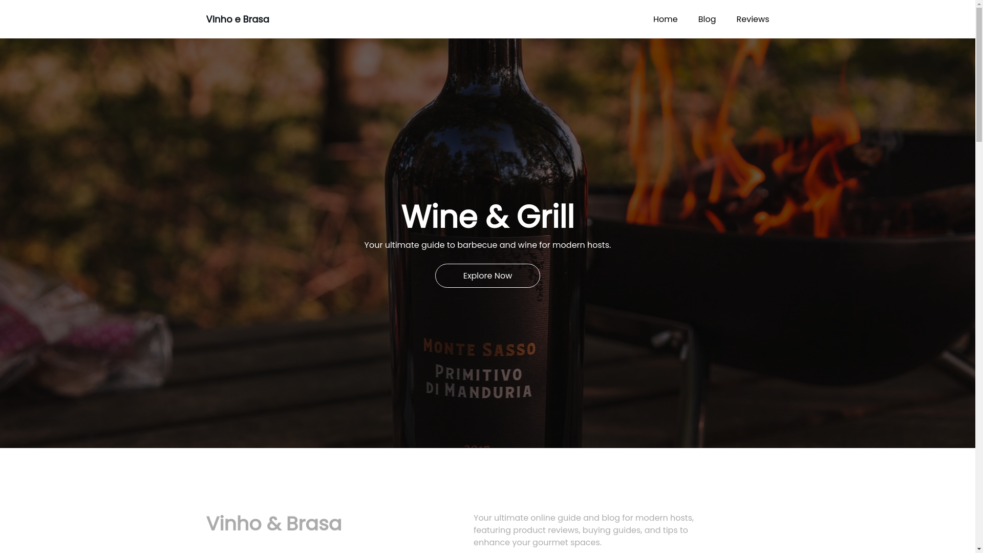 website screenshot of https://vinhoebrasa.com.br/