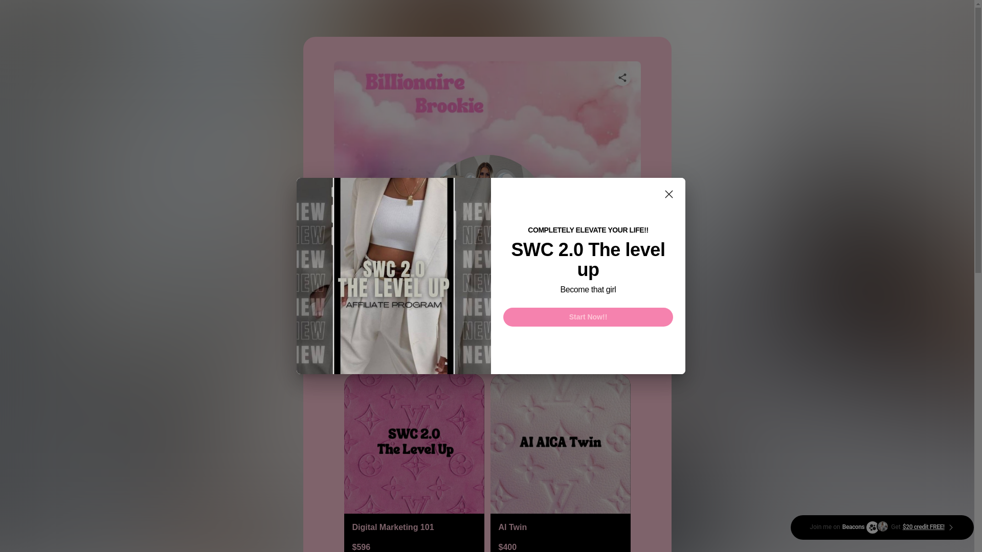 website screenshot of https://billionairebrookie.com/