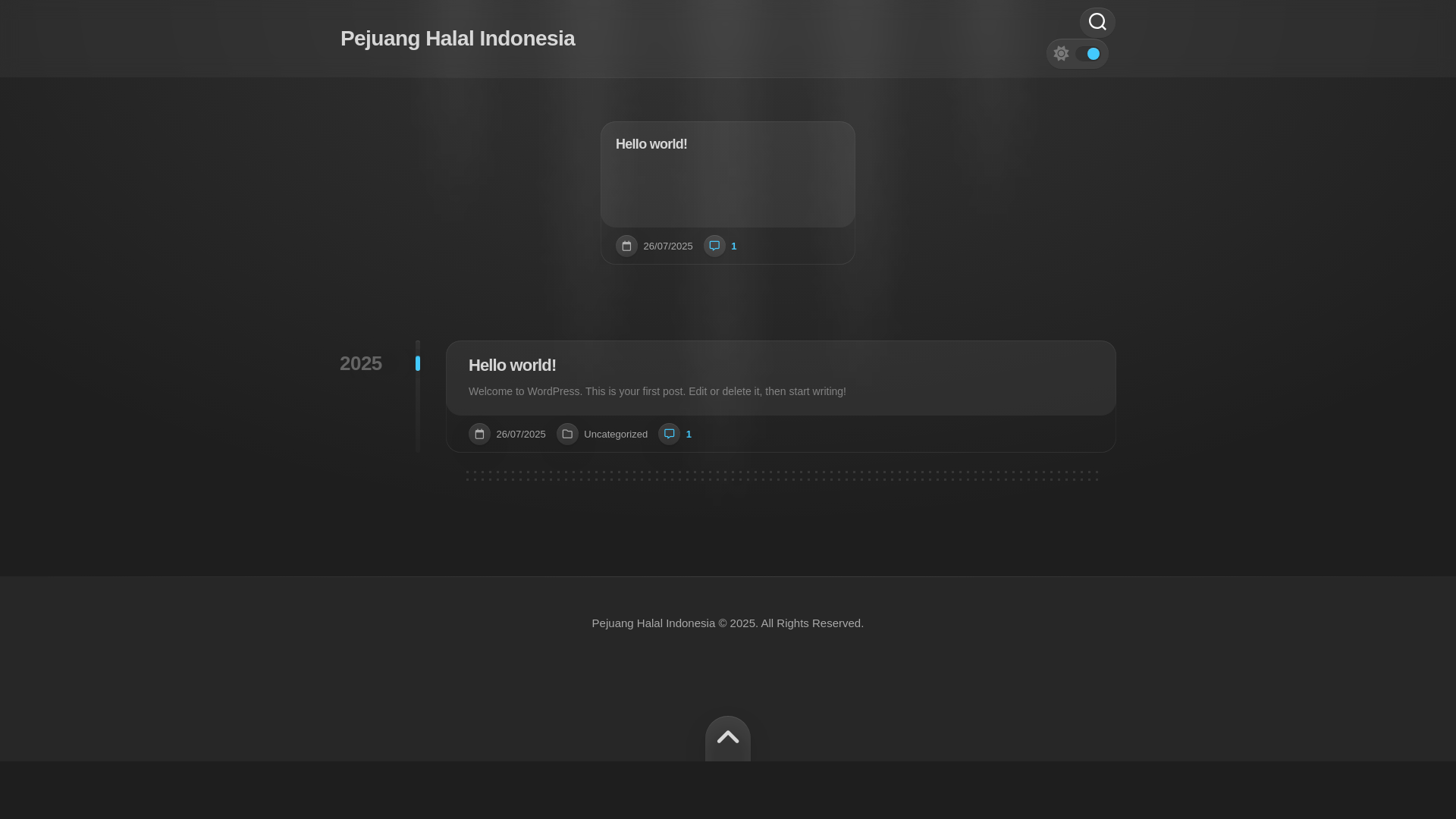 website screenshot of https://pejuanghalal.web.id/