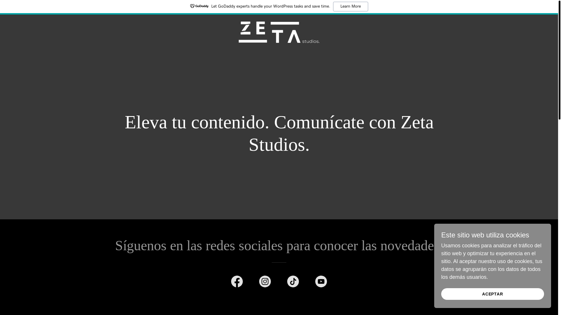 website screenshot of https://zetastudios.com.mx/