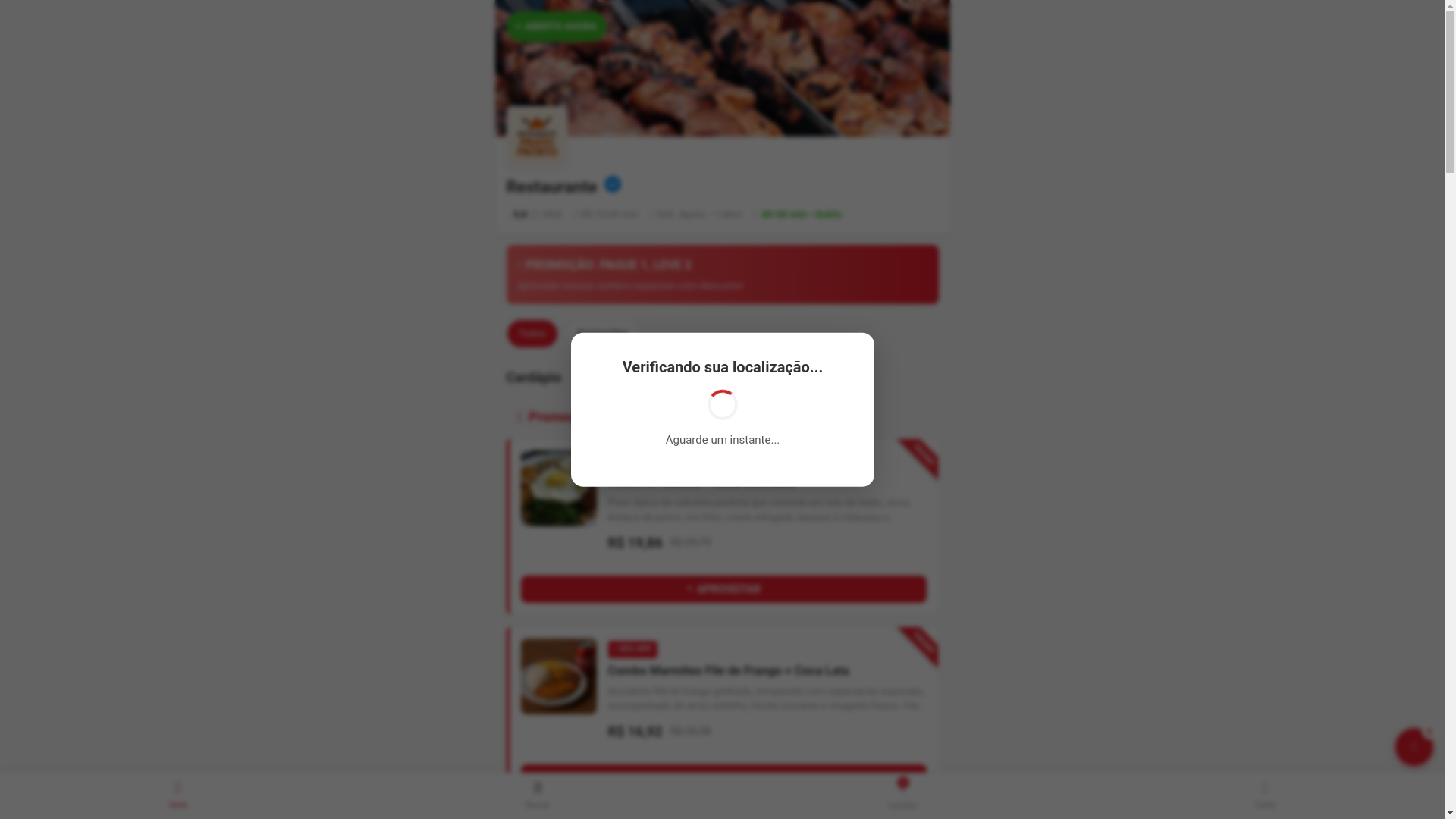 website screenshot of https://restauranteprontinho.shop/