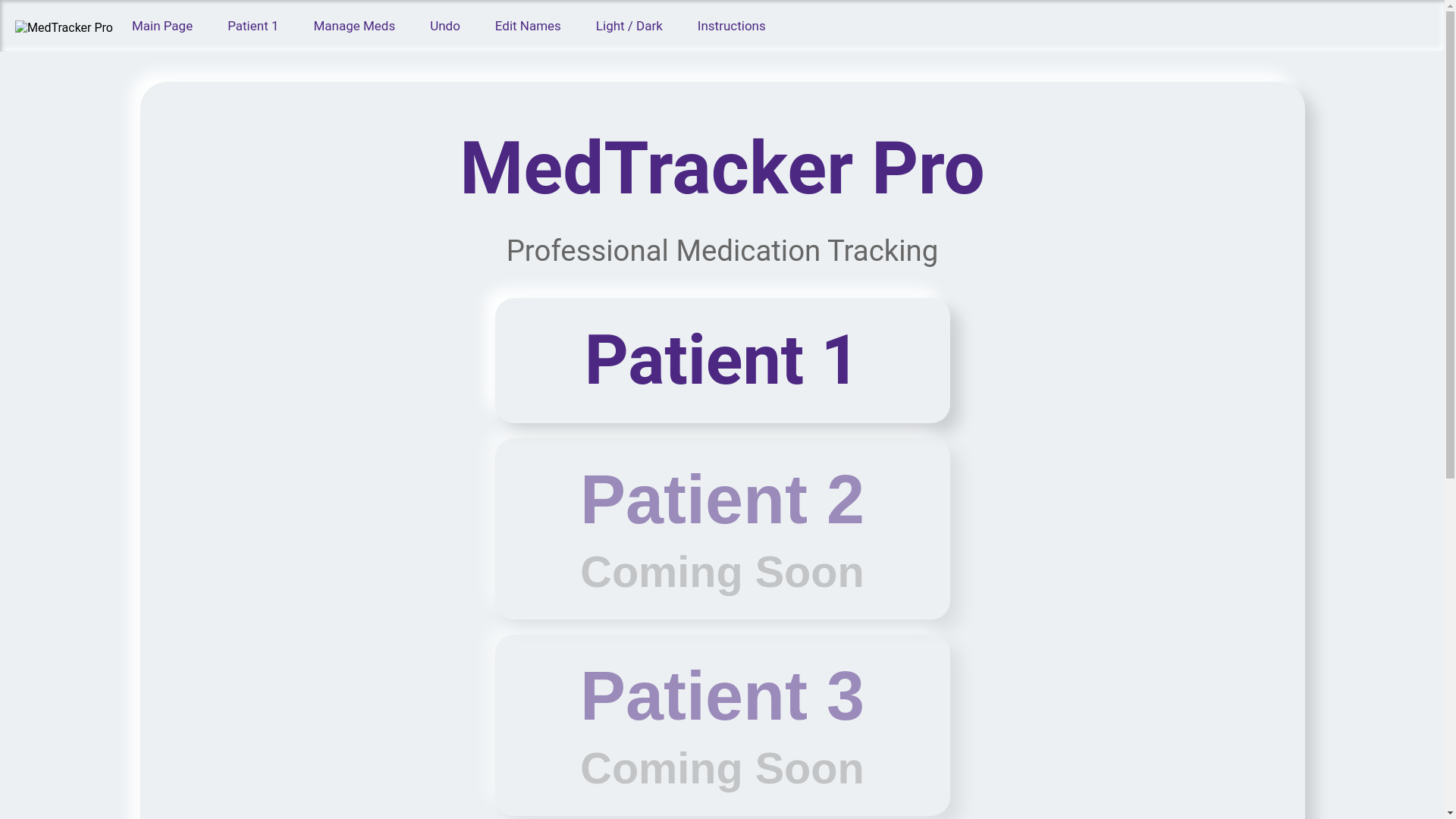 website screenshot of https://medtrackerpro.uk/