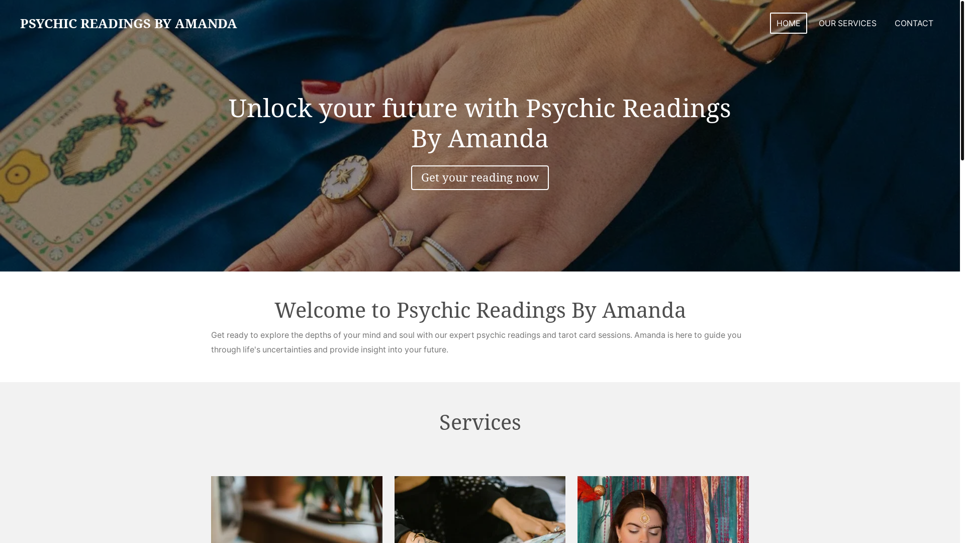 website screenshot of https://psychic-readings-by-amanda.com/